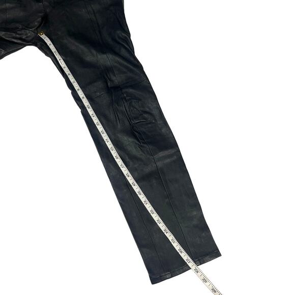 LPA Leather Pant 597 Revolve Cropped Pants High Rise Waist Black Women's Large - Picture 12 of 13
